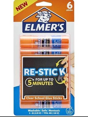 (12 Pack) Elmer's Re-Stick Clear School Glue Sticks